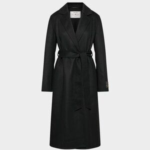 Artizia BABATON Wool Peacoat with Buttons & Wool Wrap Tie (Black)